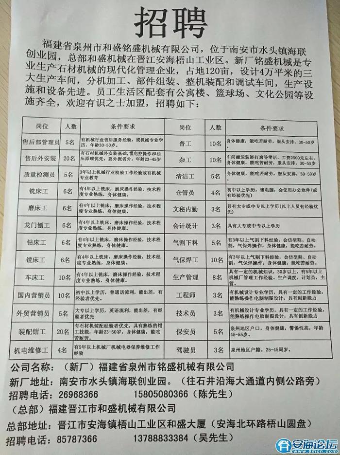 嘉善大云招聘信息